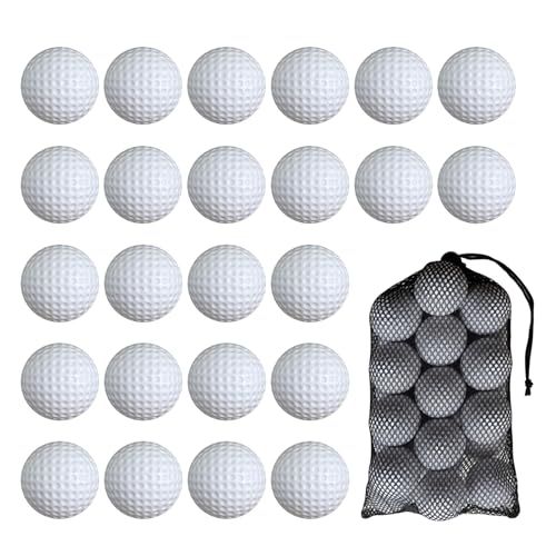 24 Pack Foam Golf Practice Balls,Practice Golf Balls for Backyard,Realistic Feel and Limited Flight Soft Golf Balls for Indoor or Outdoor Training - color: White