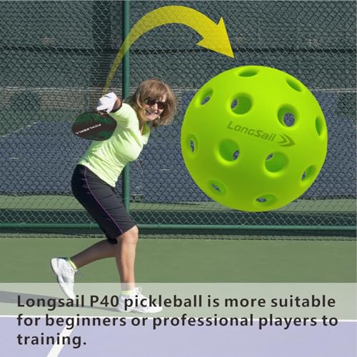 P40 Outdoor Pickleballs Non-Friable & Non-Deformable USAPA Durability Indoor Pickle Ball Leisure Sports Beginners Club Neon Green 3/12/36 Pack