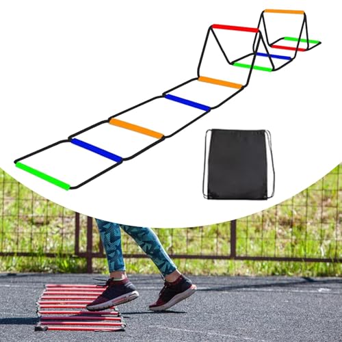 Colaxi Agility Ladder Speed Ladder Workout Improves Coordination Home Gym Outdoor Sports Folding Rugby Multipurpose Fitness Training