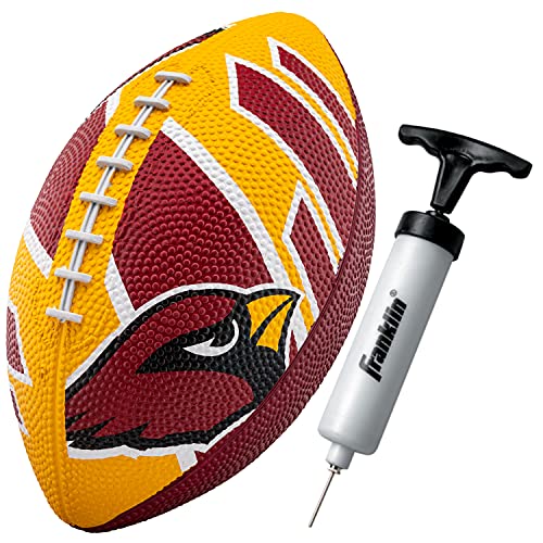Franklin Sports NFL Team Footballs - Rubber Youth Mini Balls for All Teams - Kids 8.5" Football + Air Pump Sets - Official NFL Licensed - style: Arizona Cardinals