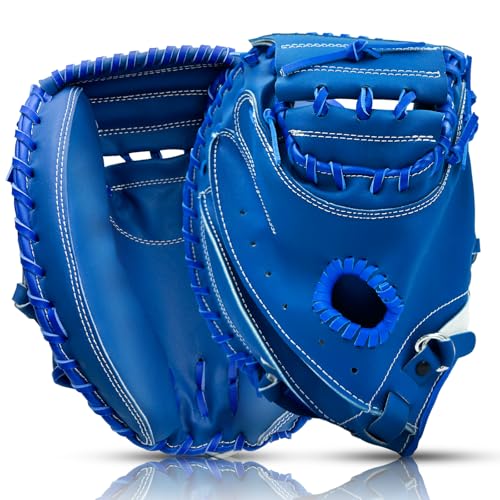 Baseball Catchers Mitt 33", Catcher Glove, Baseball Glove, Catchers Mitt for Training and Playing, Right Hand Throw, Adult and Youth Size, Multiple Styles - color: Blue