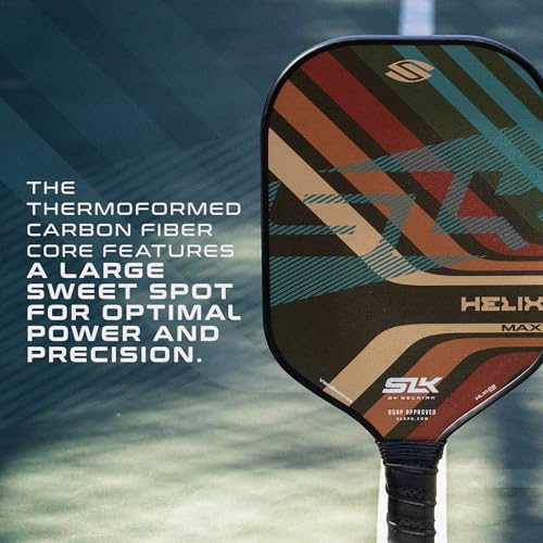 Selkirk Sport SLK Helix Pro Pickleball Paddle | Thermoformed Carbon Fiber Pickleball Paddles with Carbon Fiber & Fiberglass Hybrid Face | Unmatched Control - color: Grooves