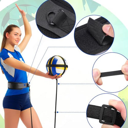 TOBWOLF Volleyball Spike Trainer, Elastic Self-Training Volleyballs Resistance Band, Volleyball Equipment Training Aid Improves Serving, Jumping, Arm Swing Mechanics and Spiking Power - color: Two Style Volleyball Spike Trainer(Can be Hung)