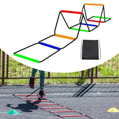 Menolana Agility Ladder Speed Ladder Foldable Workout Rugby Multifunction Home Gym Agility Training Equipment Fitness Feet Training