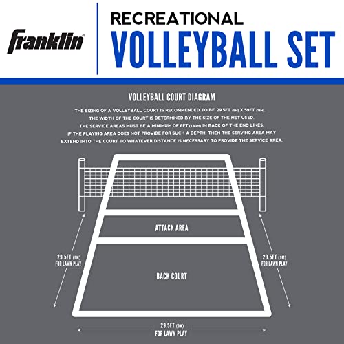 Franklin Sports Volleyball + Badminton Sets - Beach + Backyard Game Set - Volleyball, Pump, Badminton Rackets, Birdies, Net + Poles Included - style: Recreational Badminton/Volleyball Set