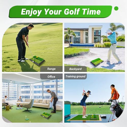 LYDARZ Golf Hitting Mat, Turf Golf Practice Mat for Indoor/Outdoor Driving, Chipping & Putting Training, Golf Training Accessories & Gift for Men & Women