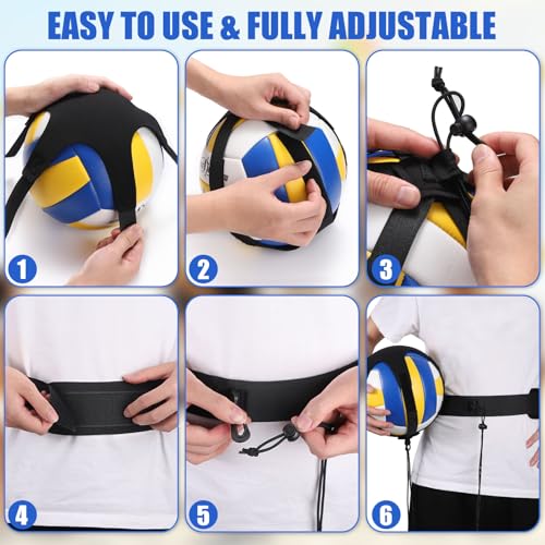 TOBWOLF Volleyball Spike Trainer, Elastic Self-Training Volleyballs Resistance Band, Volleyball Equipment Training Aid Improves Serving, Jumping, Arm Swing Mechanics and Spiking Power - color: Volleyball Resistance Band with Adjustable Waist Belt