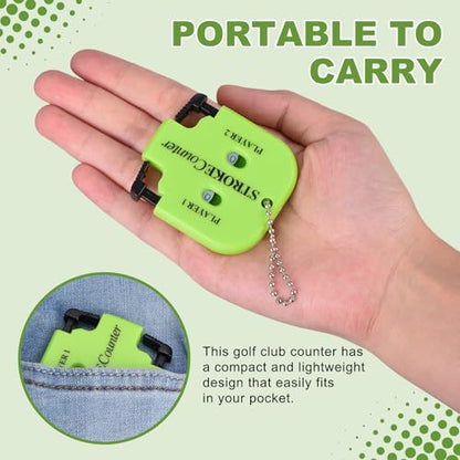 Golf Score Indicator, Stroke Counter Clicker Portable Handy Count Shot Keeper with Key Chain for Golfer Training