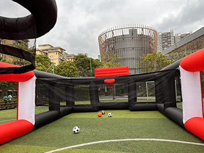 Portable Inflatable Sports Court Inflatable Soccer & Basketball & Volleyball Field 3-in-1 Multiple Sport Game with Blower for Birthday/School Playground/Family/Team Games - style: 40x20x 8.8ft