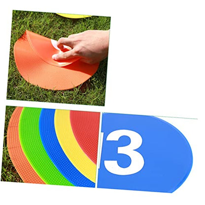 YARNOW 10pcs Reusable Football Markers Soccer Training Sign for Agility Drills Gym Class Use Markers for Indoor and Outdoor Sports
