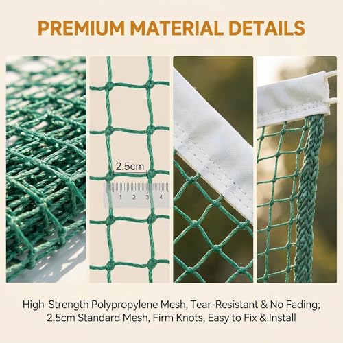 Green Badminton Net with Rope Cable Single-Edged Volleyball Net Outdoor Portable Replacement Net for Beach Backyard Sport Indoor Tennis Training Net Mesh