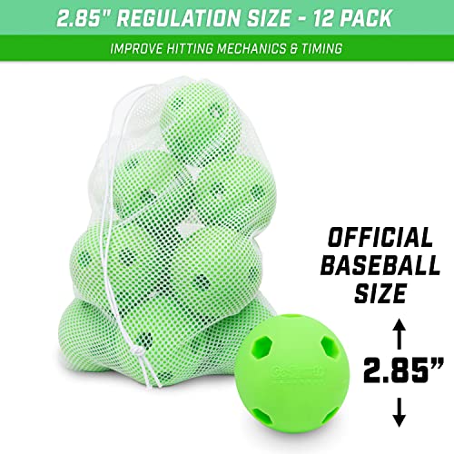 GoSports 12 Pack Limited Flight Training Balls - Choose Baseball or Softball - Regulation Size - style: Baseball 12 Pack