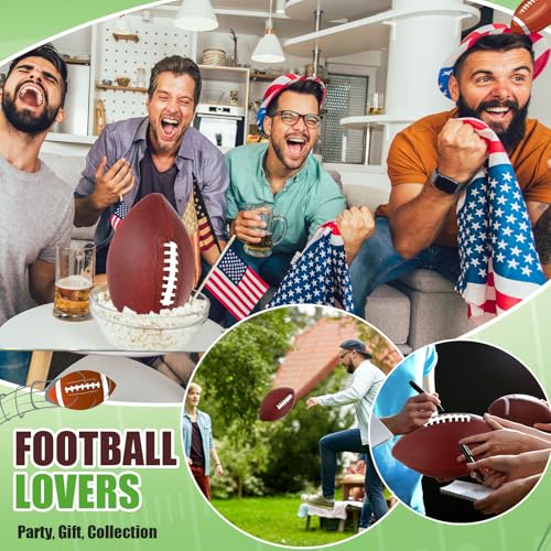 Syhood 12 Pack Composite Leather Footballs Official Size Footballs Bulk Leather Inflatable Football with Pump Regulation Highschool College Football for Training and Recreational Play - color: Brown, size: Size 9