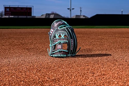 Wilson Summer 2025 A2000® Baseball Gloves - color: Charcoal/Seafoam/Red, size: Infield - 11.75"