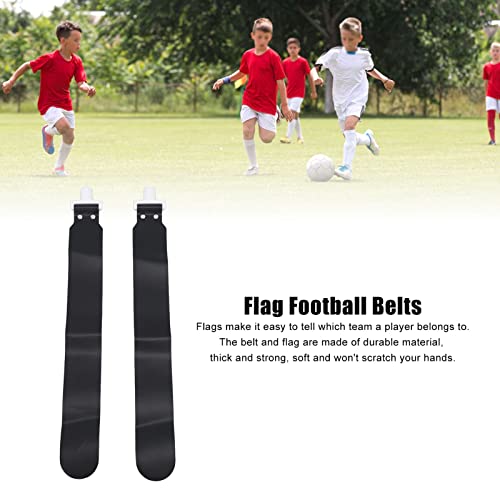 5 Piece Adjustable Football Flag Belt Set with Removable Flags Durable PP Material Youth Adult Training Gear for Football Games and Drills (Black)