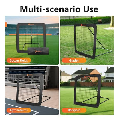Soccer Rebounder with 8 Angle Adjustments, Baseball Rebound 40 x 40 inch Durable and Versatile Soccer Bounce Back Net for Backyard, Kids Teens & All Ages Soccer Volleyball Lacrosse Training Equipment