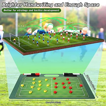 Desoto Dry Erase Double-Sided Premium Coaches Clipboard, Tactical Magnetic Board Kit, Magnetic Coaching Board, Coaches Gift for Coaches(Soccer, Football, Basketball, Baseball) - style: Soccer