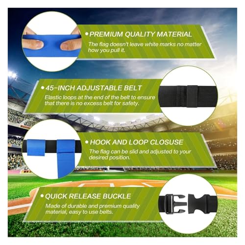 Flag Football Flags Flag Football Belts, 14 Player Adjustable Set for Sports Training Competition For Youths, Adults