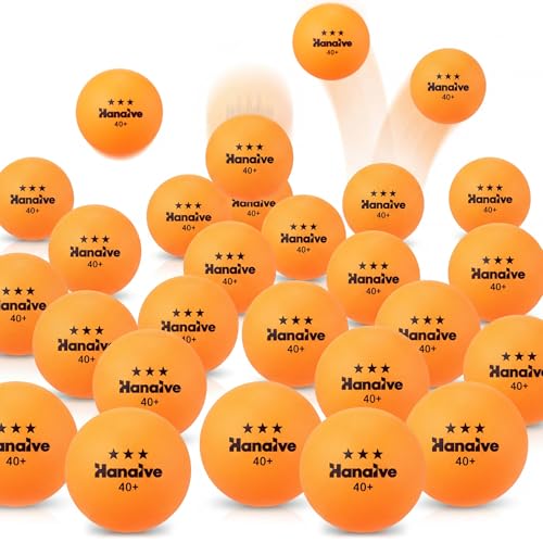 Hanaive 80 Pcs 3 Star Table Tennis Balls, 40+mm ABS Training Table Tennis Balls Bulk for Practice Competition and Recreational Play, Indoor and Outdoor Compatible - color: Orange