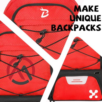 Goloni Basketball Backpack Bag,35L Basketball Bag with with Separate Ball & Shoe Compartments,Large Sports Bag for Basketball - color: Red