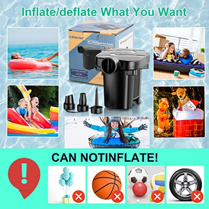 Electric Air Pump - Quick-Fill Portable AC110-120V Pump for Inflatables, Mattresses, Cushions, Pool Floats & More