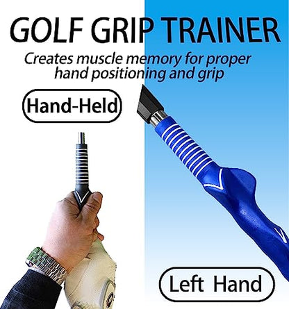 Golf Swing Trainer aid - Golf Training aid to Improve Hinge, Forearm Rotation, Shoulder turna and Grip.Portable Collapsible Swing Trainer Equipped with Golf Grip Trainer - color: Left Hand Grip(Black)