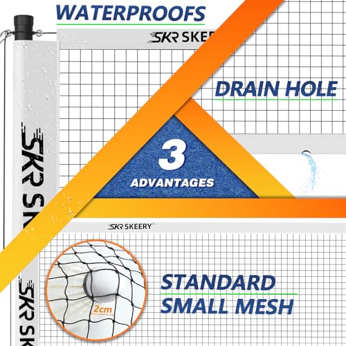 SKEERY Professional Badminton Set with Winch System,Portable Badminton Net includes Carbon Aluminum Badminton Rackets Set of 4,3 Shuttlecocks and Carrying Bag,Badminton Sets for Backyards,Beach - color: White