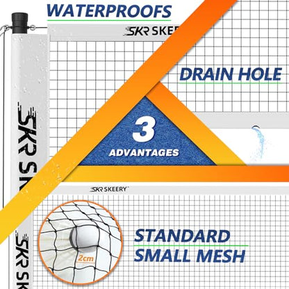 SKEERY Professional Badminton Set with Winch System,Portable Badminton Net includes Carbon Aluminum Badminton Rackets Set of 4,3 Shuttlecocks and Carrying Bag,Badminton Sets for Backyards,Beach - color: White