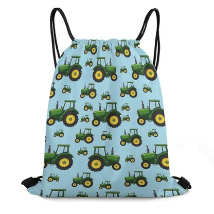 Gym Drawstring Backpack Sackpack Water Resistant for Sports Beach Yoga Travel Unisex, Toy Tractors Bags - color: Picture (373)