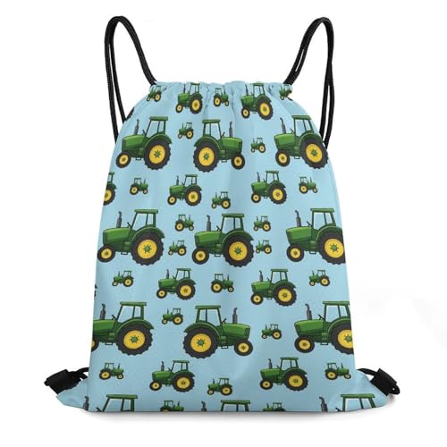 Gym Drawstring Backpack Sackpack Water Resistant for Sports Beach Yoga Travel Unisex, Toy Tractors Bags - color: Picture (373)