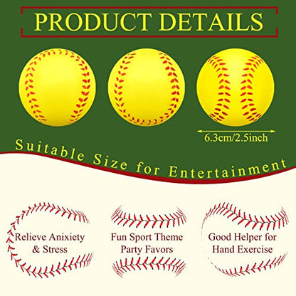 Minatee 12 Pieces Mini Softballs Foam Softball, Stress Balls 2.5' Sports Balls Goodie Bag Stuffers, Small Squeeze Anxiety Bulk Ball, Birthday Gift School Carnival Party Favors Supplies