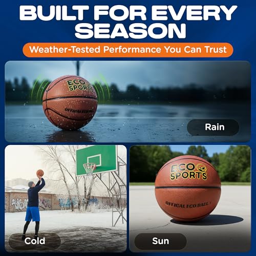 Eco Sports Basketball — Premium TPU Non-Toxic BPA Free, Superior Grip & Air Retention, Indoor Outdoor, Size 5 6 & 7, Eco-Friendly Vegan Basketball for Leagues, Schools, Coaches & Camps - size: 5 - Mini Basketball Size, 27.5"