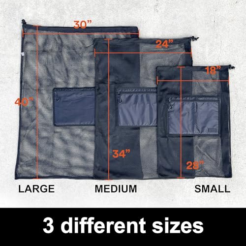 Fitdom Extra Large Heavy Duty Mesh Bag. Best for Soccer Ball, Water Sports, Beach Cloth, Swimming Gears. Adjustable Shoulder Strap. Secure Side Pocket - style: 28" X 18" Small