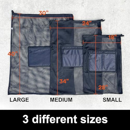 Fitdom Extra Large Heavy Duty Mesh Bag. Best for Soccer Ball, Water Sports, Beach Cloth, Swimming Gears. Adjustable Shoulder Strap. Secure Side Pocket - style: 34" X 24" Medium