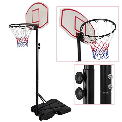 LEMY Basketball Hoop,5.4-7 Ft Kids Portable Basketball Hoop Outdoor,Adjustable Basketball Goal System with Shatterproof Backboard and Larger Base for Kids Youth and Adults in Backyard,Driveway,Indoor