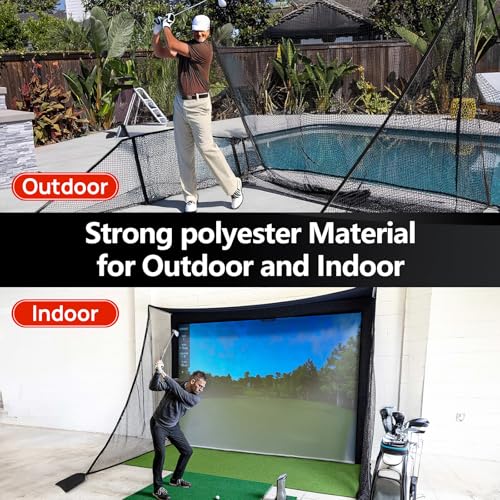 Golf Hitting Nets Attachment, 7 * 10/7 * 7FT Heavy Duty Side Net Barrier Net for Golf, Baseball, Hockey with Sandbag - size: 7x10ft(1Pack)