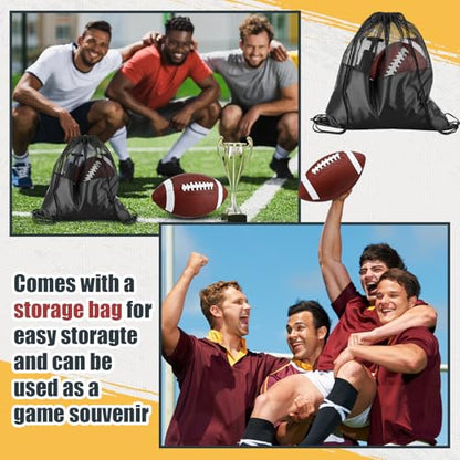 WinnerWhy 6 Pcs Inflatable Footballs Composite Leather Footballs with Pump Official Size Balls for Youth, Junior, Adult, College, High School, American Foot Ball Training Sport Gifts - size: Size 6