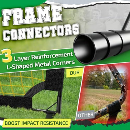 Happy Jump 7x5 FT & 5x3.6 FT Portable Soccer Goal for Youth Players Ages 6–14, Large-Frame Design Built for Long-Term Development, Easy Setup for Backyard, Park or School Training - style: 7x5 FT, 2 Set