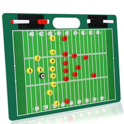 Magnetic Coach Marker Boards, Dry Erase Double-Sided Coach Lineup Clipboard, Coaches Gift, Fit for Basketball, Football, Soccer, Baseball - style: Football