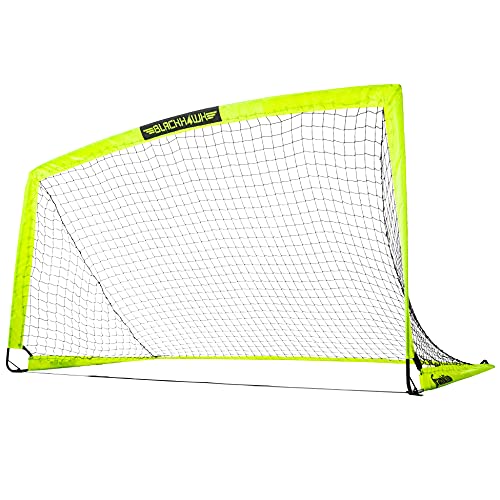 Franklin Sports Blackhawk Backyard Soccer Goal - Portable Pop Up Soccer Nets - Youth + Adult Folding Indoor + Outdoor Goals - Multiple Sizes + Colors - color: Optic Yellow, style: 6.5' x 3.5'