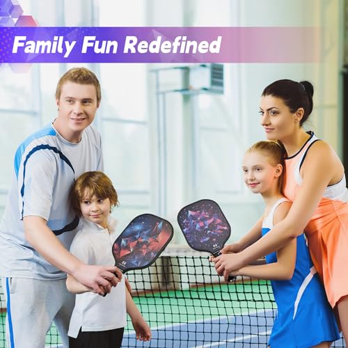 niupipo Pickleball Paddles Set of 2 or 4, USAPA Approved Fiberglass Pickleball Paddle Set with Balls and Bag, Polypropylene Honeycomb Core, Lightweight Pickleball Paddles for Beginners Men Women