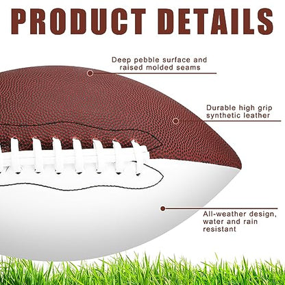 Liliful 2 Pcs Autograph Football Basketball Blank Official Size with 2 Stand 2 Signature Pen 1 Pump for Fantasy Trophy Anniversary Birthday Graduation - size: Size 9, style: 2 Sides White Football