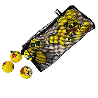Izzo Golf Tru Spin Foam Practice Balls - with Option of shagger/Practice Set - style: Emoji 12 Pack