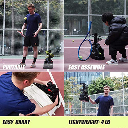 SCIFANTA Portable Tennis Ball Tosser(3.7lb) for Self-Play|Ball Launcher Beginners/Kids/Coaches/Home-Court|Accurate&Efficient Feed Buddy for All-Levels/Ages|AC&Battery Powered