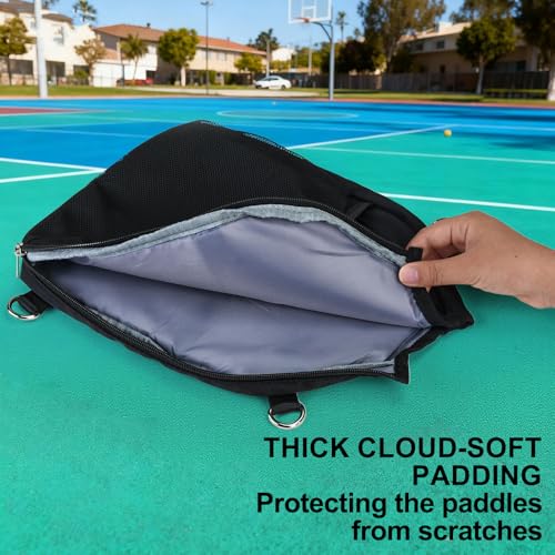 LAKE OF FIRE Pickleball Paddle Cover Crossbody Bag with Adjustable Strap Pickle ball Sling Bag Lightweight Pickleball Gifts for Men and Women