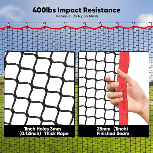 Golf Practice Net, Heavy-Duty Multi Sports Netting Barrier 10FT | 15FT |20FT |25FT Golf Hitting Net for Garage, Ideal for Backyard with Baseball, Softball, Hockey, Soccer and More - size: 10X15FT
