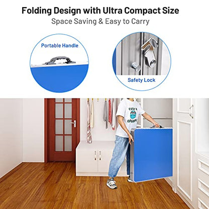 GYMAX Indoor Table Tennis Table Set, Folding Ping Pong Table with Net, 2 Paddles & 2 Balls, Multipurpose Free Standing Table Tennis Kit