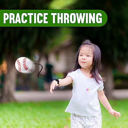 Playbees Reactive Practice Baseballs (3 Pack) – Personal Wrist Return Trainer for Solo Pitching & Catching Practice – High-Elastic Training Ball for Kids & Beginners – Compact Travel Set - style: 3 Pack