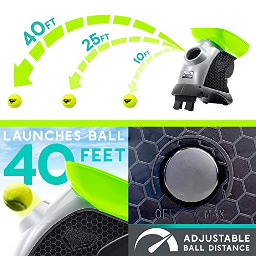 Franklin Pet Supply Ready Set Fetch Automatic Tennis Ball Launcher Dog Toy - Authentic Tennis Ball Thrower - Launchesup to 40' - Interactive Pet Toy - color: Green/Black