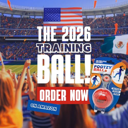 blue orange Soccer Ball Foot Fidget, Sport Toy, Solo Active Play, Special Needs Ball, Stress Ball, Kick Practice Training Workout for Football, Soccer Players, FootzyBall Games